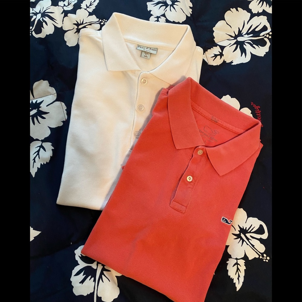 Boys Vineyard Vines and Papo Di Anjo Polo Shirts L